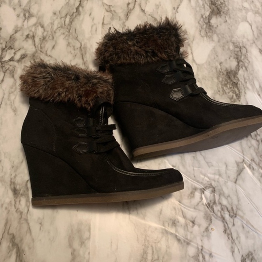 Merona faux fur Ankle booties
